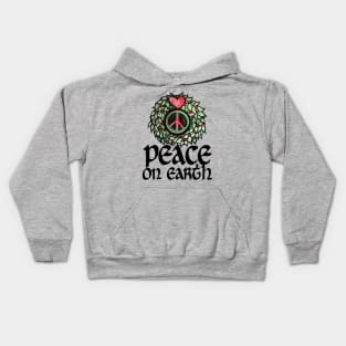 Peace on Earth Love Wreath Kids Hoodie